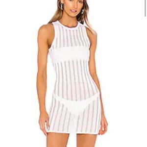 Superdown Sabina Distressed Mini Dress in White